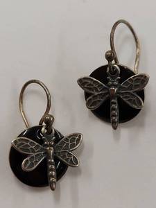 lot 22P image: Sterling Silver Dragonfly Design Earrings