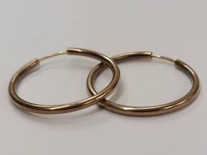 lot 33P image: Classic Sterling Silver Hoop Earrings