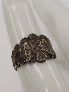 lot 47P image: Vintage Sterling Silver Eagle Design Adjustable Ring