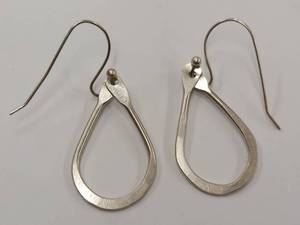 lot 51P image: Elegant Sterling Silver Teardrop Earrings