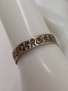 lot 60P image: Sterling Silver 925 Engraved Pattern Ring Unique Design