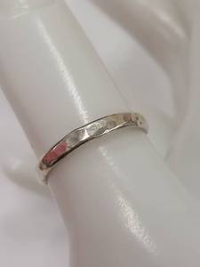 lot 78P image: Elegant Sterling Silver Hammered Ring