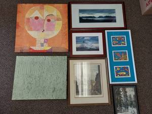 lot 105P image: Diverse Framed Art Collection Abstracts, Landscapes, Ocean Themes