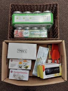 lot 107P image: Comprehensive Kitchen Essentials Set including Ball Mason Jars and Ramekins