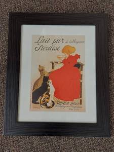 lot 26U image: Framed Reproduction Lait Pur de la Vingeanne Poster Print - Steinlen