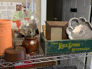 lot 97S image: Vintage Oil Lamp & Frames Collection