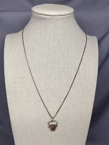 Sterling Silver 925 Necklace with Stone Pendant