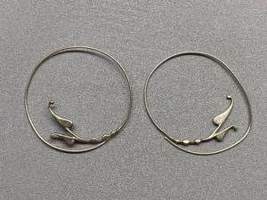 lot 7B image: Artistic Sterling Silver 925 Wire Hoop Earrings