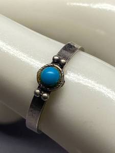 lot 12B image: Sterling Silver 925 Ring with Turquoise Stone, Size 5.25