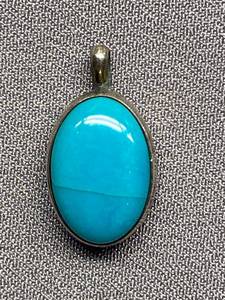 lot 14B image: Signed Turquoise Sterling Silver 925 Pendant