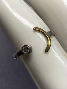 lot 15B image: Sterling Silver 925 Ring with Gold Accent and Stone Size 7
