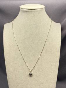 lot 18B image: Signed Dyadema Sterling Silver 925 Heart Pendant Necklace, Italy