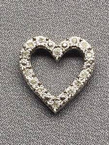 lot 34B image: Heart Shaped Stone Encrusted Sterling Silver 925 Pendant