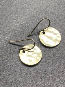 lot 41B image: Hammered Sterling Silver 925 Metal Disc Earrings