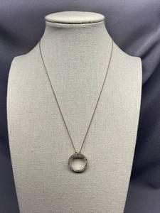 lot 48B image: Sterling Silver 925 Circle Pendant Necklace