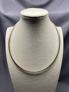 lot 49B image: Italian 925 Sterling Silver Omega Chain Necklace