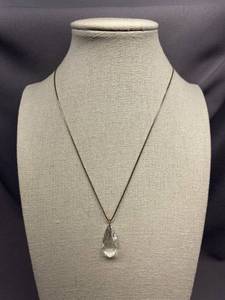 lot 51B image: Sterling Silver 925 Necklace with Teardrop Crystal Pendant