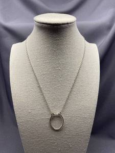lot 52B image: Sterling Silver 925 Circular Pendant Necklace