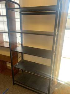 lot 66R image: Black Metal Shelving Unit