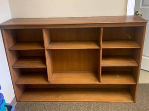 lot 69R image: Wooden Bookshelf with Multiple Shelves 58.5L x 40H x 13.5D