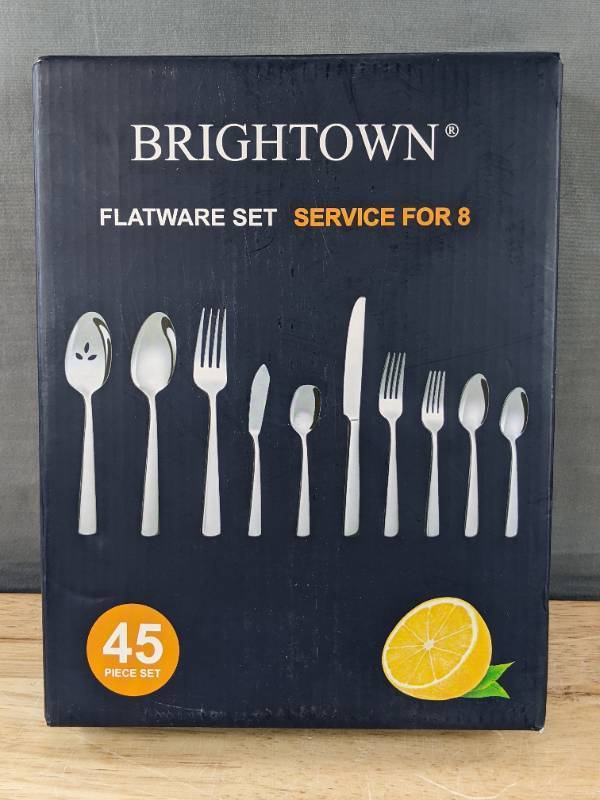 lot 26B image: Brand New Brightown 45-Piece Flatware Set Service for 8 N