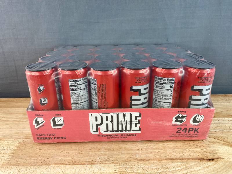 lot 1C image: 24 Brand New Prime Tropical Punch 12oz Cans N