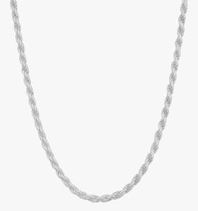 lot 99E image: Brand New ARGENTO REALE Sterling Silver Diamond Cut Rope Chain Necklace $50 Retail N