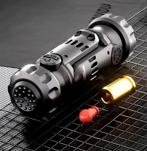 lot 51 image: Brand New Tungsten Steel Fidget Gun Toy Metal EDC Finger Slider with Textured Spinner, Stress Relief Gadget for Adults, Silent Clicking & Gyro Rotation Black N