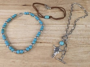 lot 89 image: Brand New Necklaces 3 Total Beaded Turquoise N