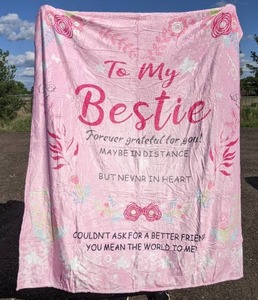 lot 72 image: Brand New To My Bestie Forever Grateful For You Pink Blanket N