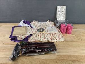 lot 93 image: Brand New Childrens Grandma Costume Dress Cane Stickers Wig N