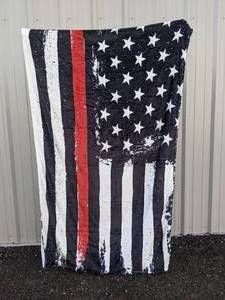 lot 56 image: Brand New Throw American Flag Black With Red Stripe 125x200cm N
