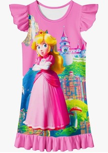 lot 73 image: Brand New LingQiShiZu Girls Cartoon Gown Dress with Flutter Sleeves N