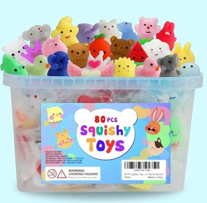 lot 80 image: Brand New 80Pcs Party Favors for Kids 4-8, Kawaii Squishies Mochi Squishy Toy Bulk Fidget Sensory Toys N
