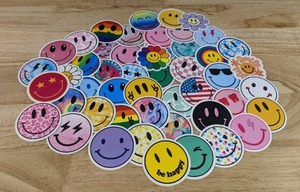 lot 86 image: 50 Total Brand New Smiley Face Stickers N