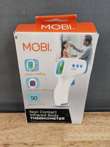 lot 65 image: Brand New Mobi No Touch Infrared Thermometer with High Fever Indicator N