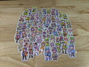 lot 124E image: 60 Total Brand New Colorful Girl Character Stickers N