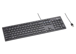 lot 125 image: Brand New Amazon Basics Wired QWERTY Keyboard, Full-Sized, Black N