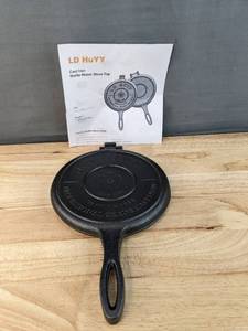 lot 114 image: Brand New LD HuYY Cast Iron Waffle Maker Stove Top N