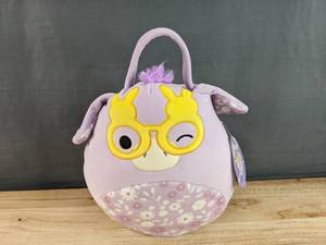 lot 130 image: Brand New Squishmallow Delzi Easter Basket Purple N