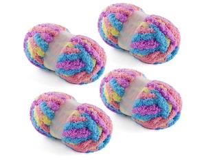 lot 148 image: Brand New NDICANG 4 Pack Chunky Yarn for Hand Knitting Chenille 28.4 yds 7.7 oz Each Skein (Macaroon) N