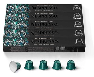 lot 97E image: Brand New Nespresso Capsules Original Line, Stockholm Fortissio Lungo, Dark Roast Coffee, 50 Count Coffee Pods $45 Retail N