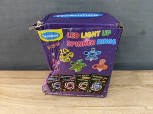 lot 162 image: Brand New Thremhoo 24PCS LED Light Up Fidget Spinner Rings Glow Party Favors N