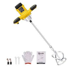 lot 128E image: Brand New Yellow SILVEL 2300W Handheld Electric Concrete Mixer N