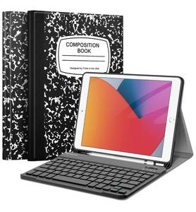lot 186 image: Brand New Keyboard Case for iPad 9th  8th  7th Generation 202120202019 10.2 Inch, Soft TPU Back Stand Cover with Pencil Holder, Magnetically Detachable Bluetooth Keyboard, Composition Book N