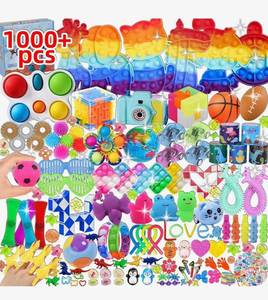 lot 965 image: 1000 Piece Brand New Party Favors for Kids Fidget Toys Bulk Birthday Gift Toys Fidgets Stocking Stuffers Treasure Box Birthday Party Goodie Bag Stuffers N