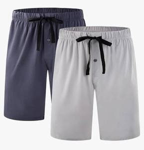 lot 245 image: Brand New Bamboo Cool Mens Pajama Shorts Size Medium Soft Sleep Shorts Comfy Lounge Pajama Bottoms with Pockets N