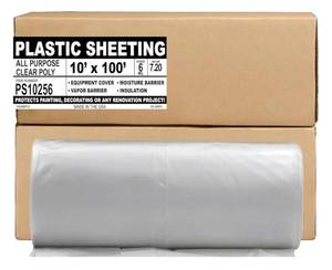 lot 199 image: Brand New Aluf Plastics 6 MIL Thick Extra Strong Heavy Duty Clear All Purpose Vapor and Moisture Barrier Sheet TarpDrop Cloth - 10 x 25 N