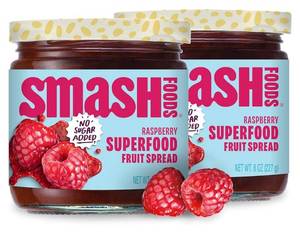 lot 125E image: 6 Brand New Chia Smash Raspberry Smash Foods Jam - 8 oz Jars N