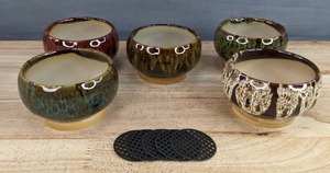 lot 93E image: Set of 5 Brand New Ceramic Succulent Garden Pots N